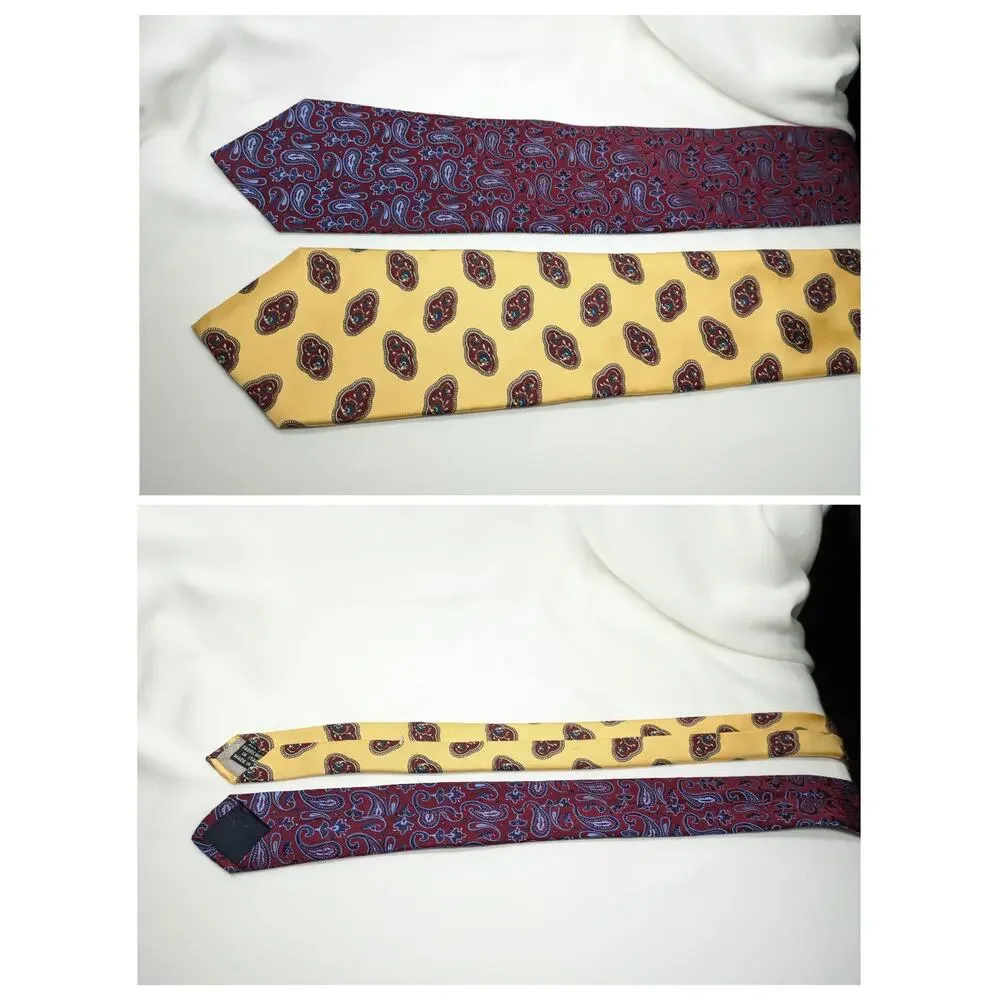 Lot of 2 Brooks Brothers 346 Christian Dior Monseieur Ties Silk Paisley Office